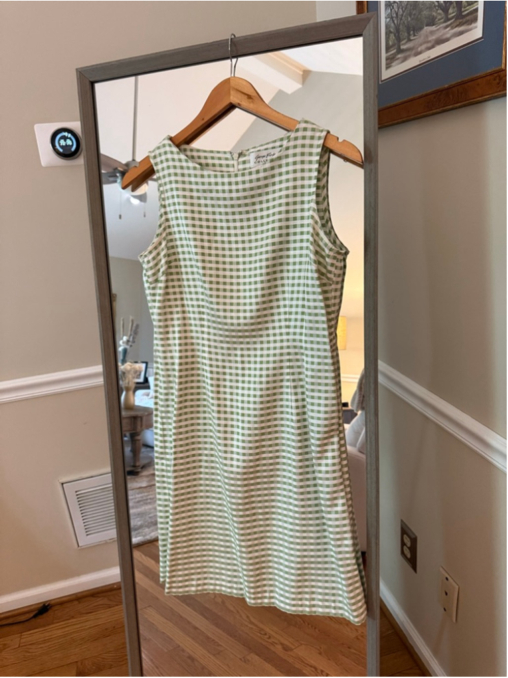 Giorgio Fioritini Collection Green White Gingham Dress Juniors Size 5